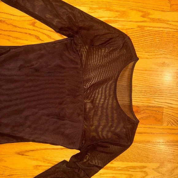 Black Sheer Long Sleeve Bodysuit - Picture 6 of 8